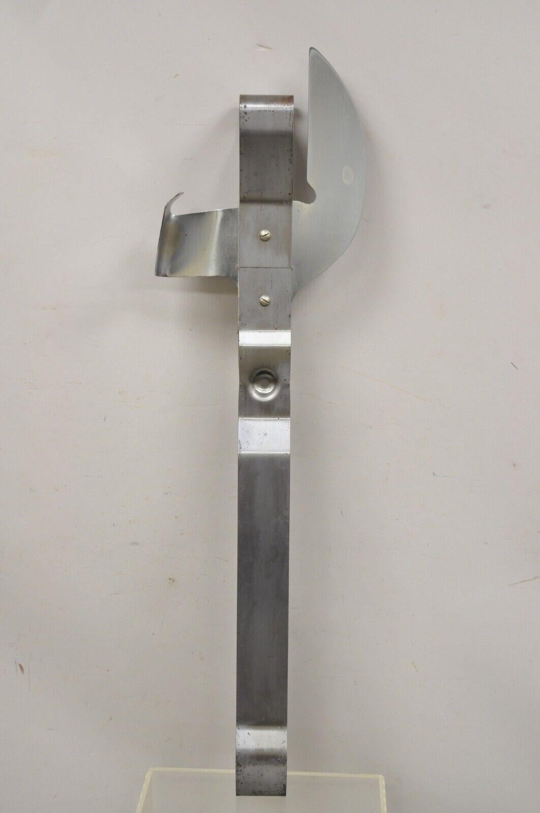 Mid-Century Curtis Jere Can Opener Wall Mount Sculpture Stainless Steel