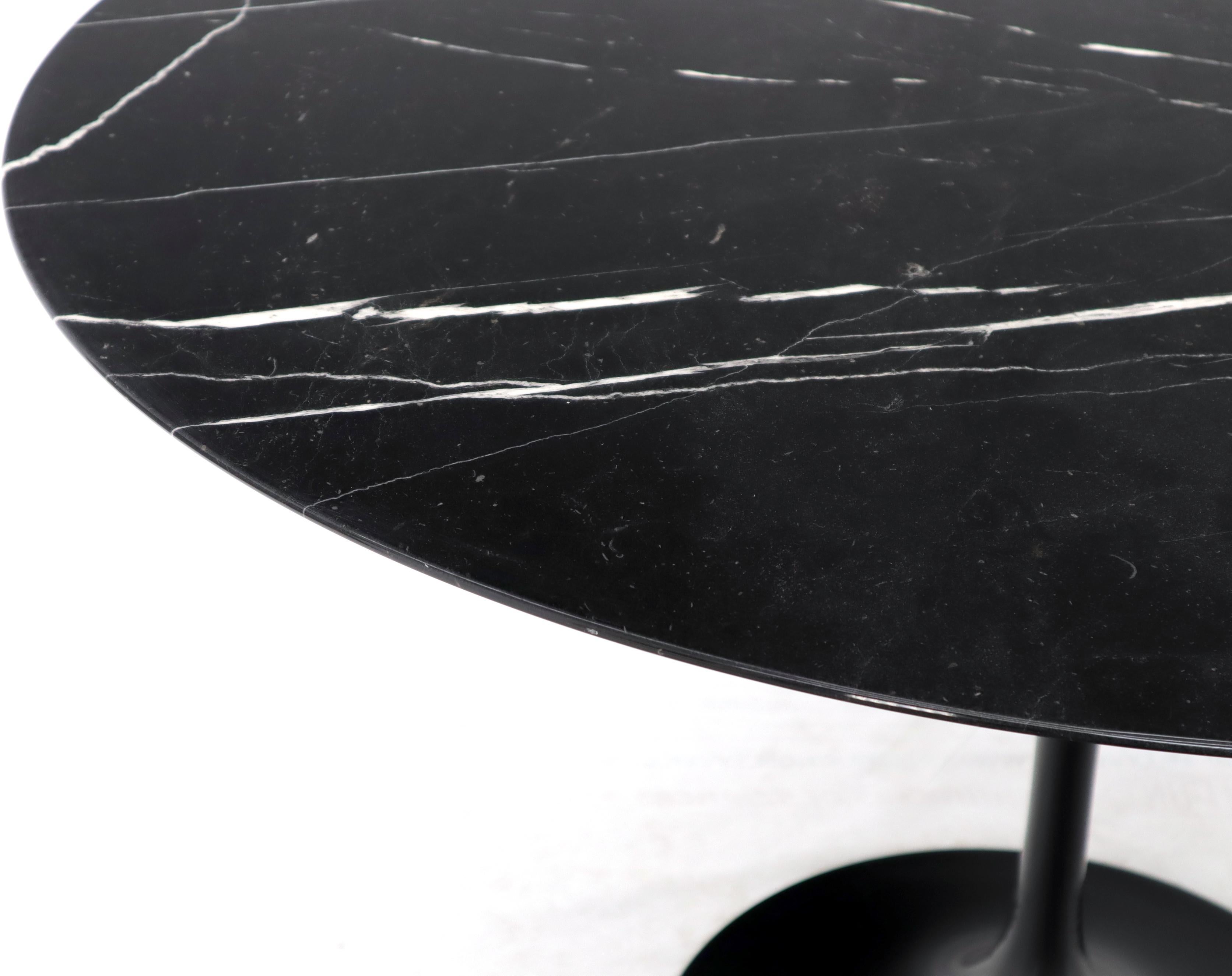 Mid-Century Modern Large Round Black Marble Top Tulip Base Saarinen for Knoll Dining Table