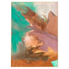 Quadro astratto d'epoca di grandi dimensioni (48" x 67"), circa anni '90