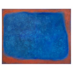 Large 4x5 Vintage Abstract Painting on Canvas, 1978