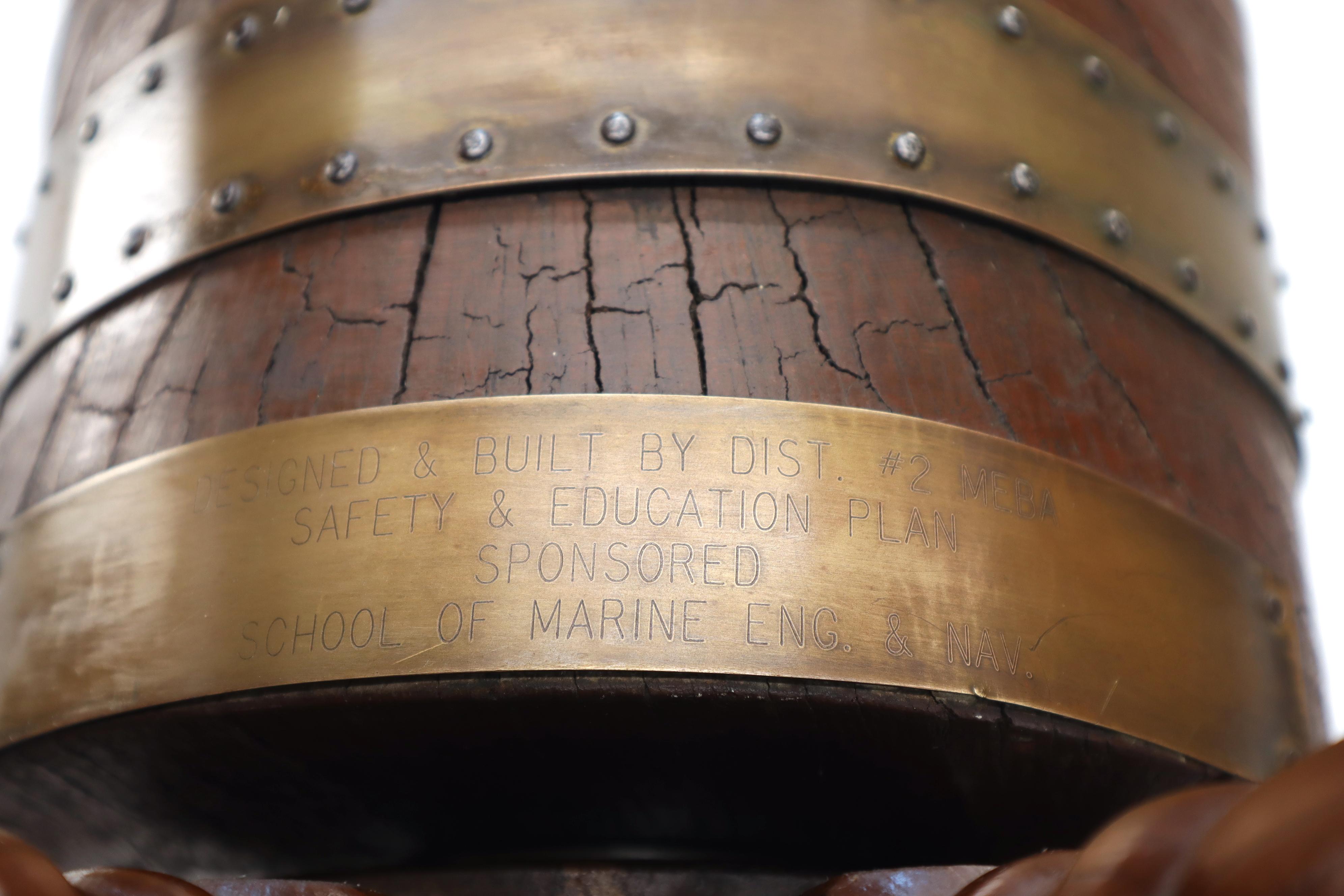 Large Wooden Ships Wheel on Stand 6