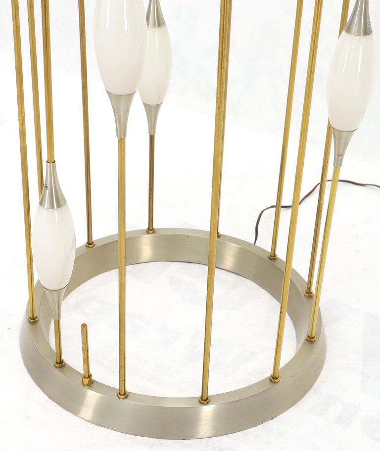 Large Waterfall Brass Floor Lamp Light Fixture For Sale at 1stdibs