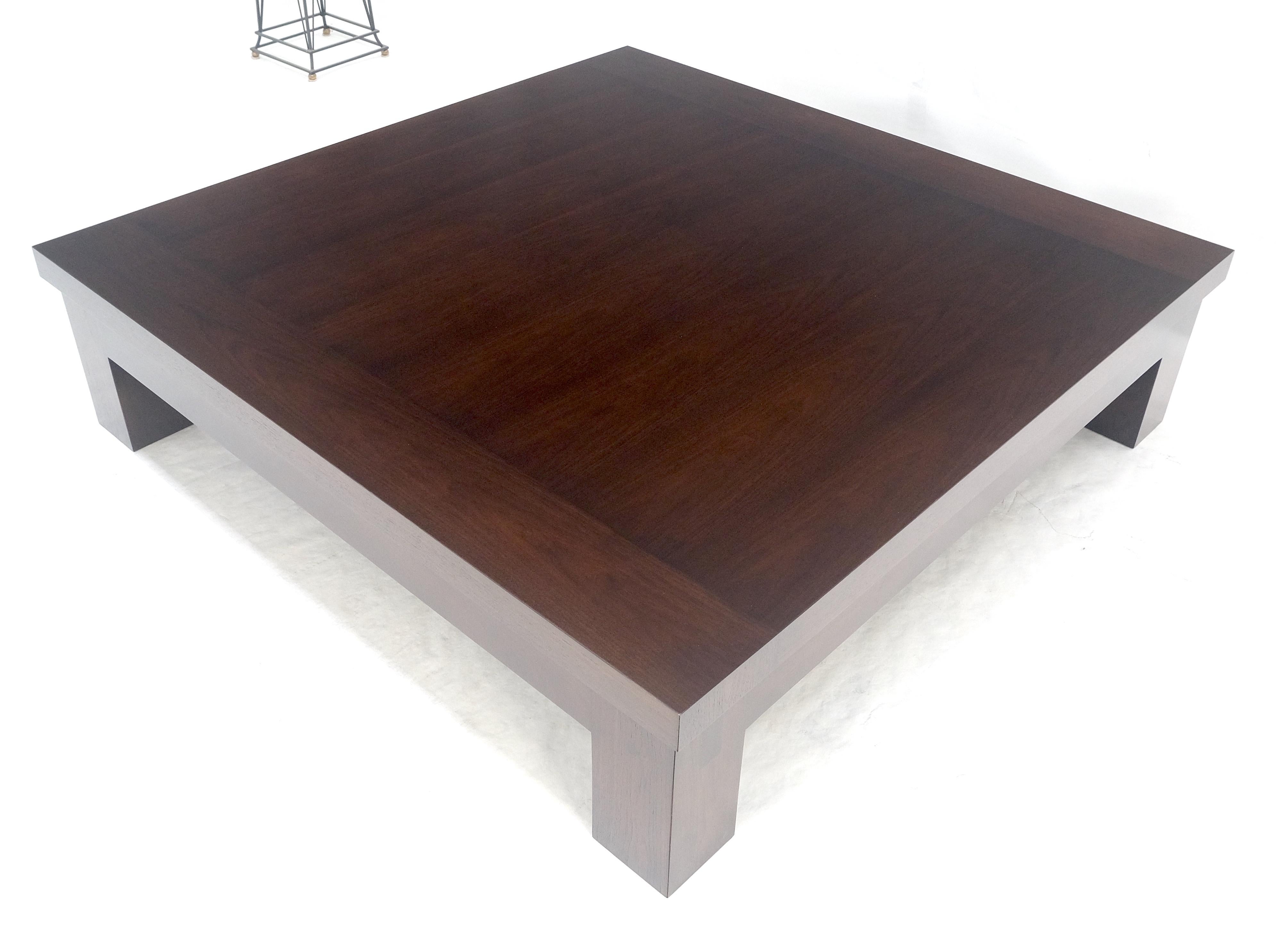 American Large 5' Square Solid Oak Dark Espresso Walnut Finish Pegged Legs Coffee Table