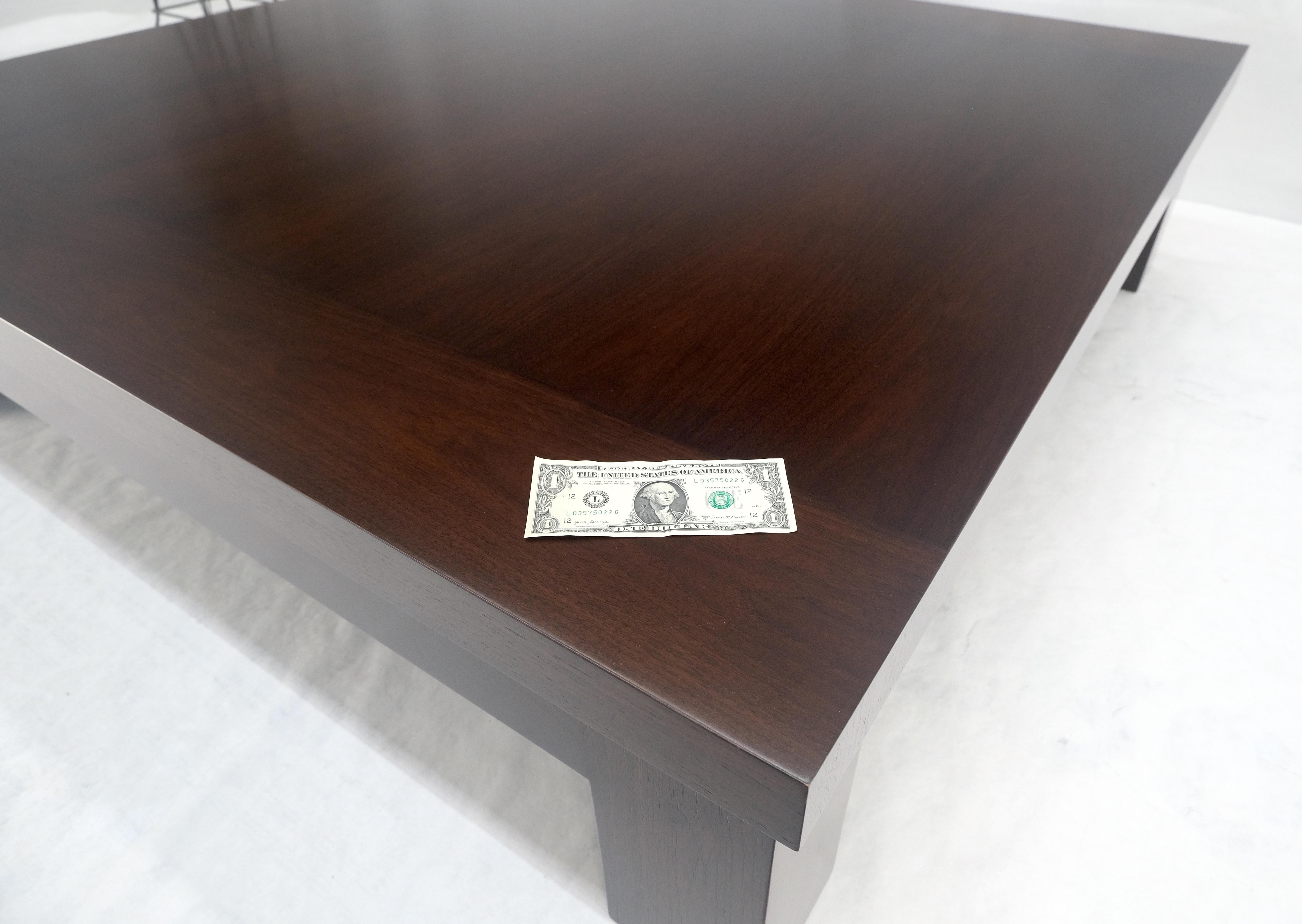 Large 5' Square Solid Oak Dark Espresso Walnut Finish Pegged Legs Coffee Table 2