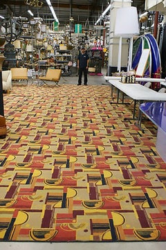 Large 50' Art Deco Edward Fields Style Area Rug from the Queen Mary