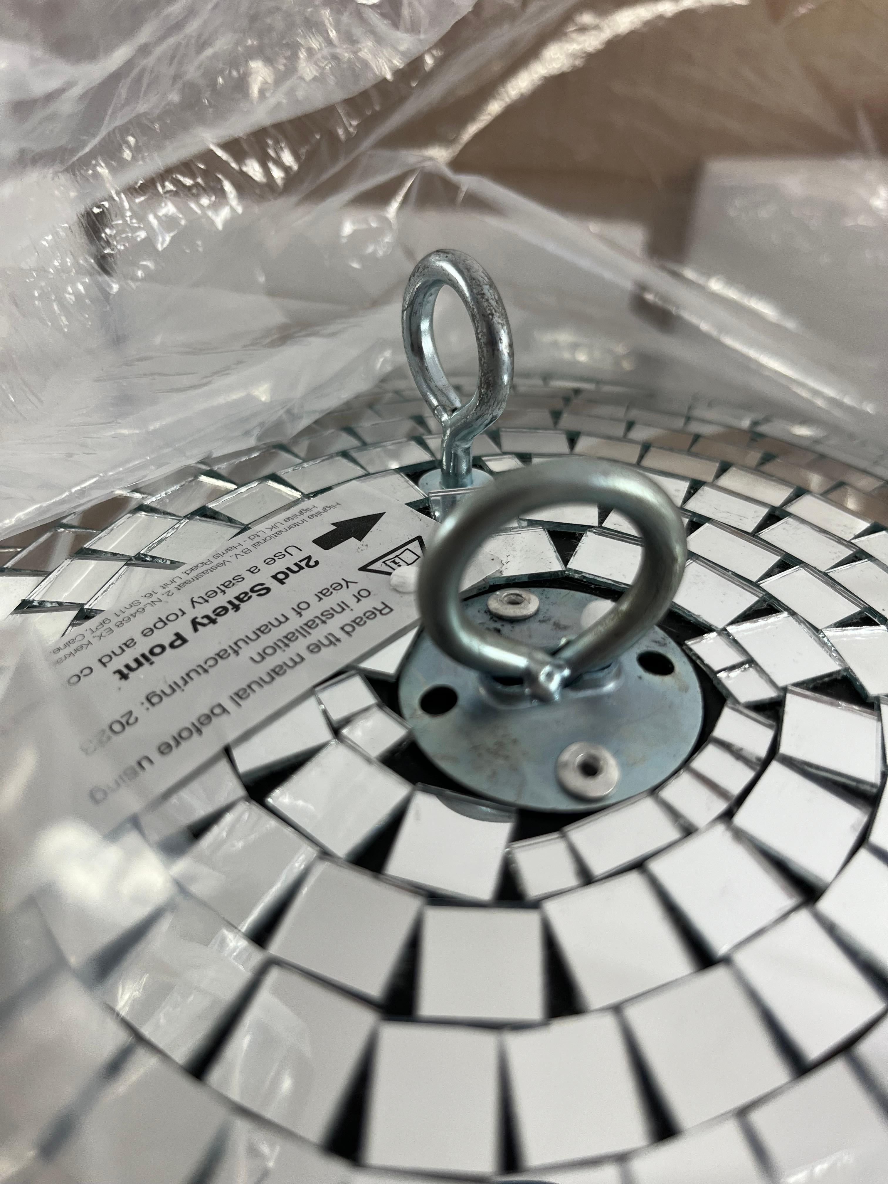 Large 50 cm  Professional Disco Ball Mirror Mosaic with Rotor 1980s 2