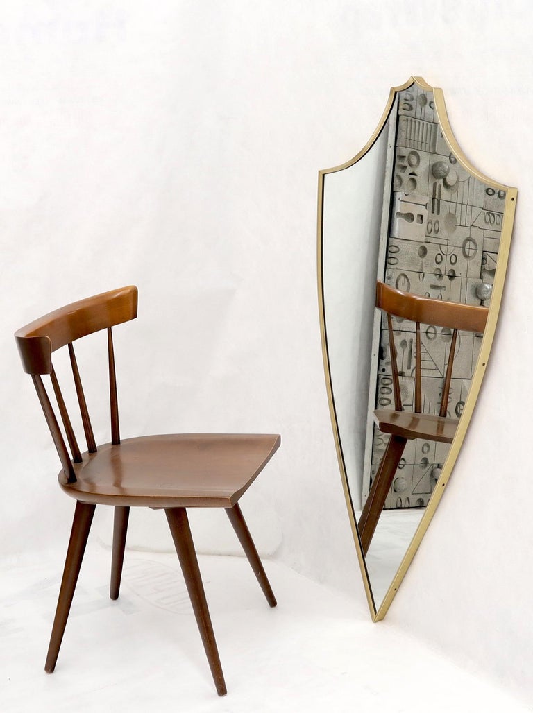 Large Tall Shield Shape Anodized Aluminum Frame Wall Mirror For Sale at