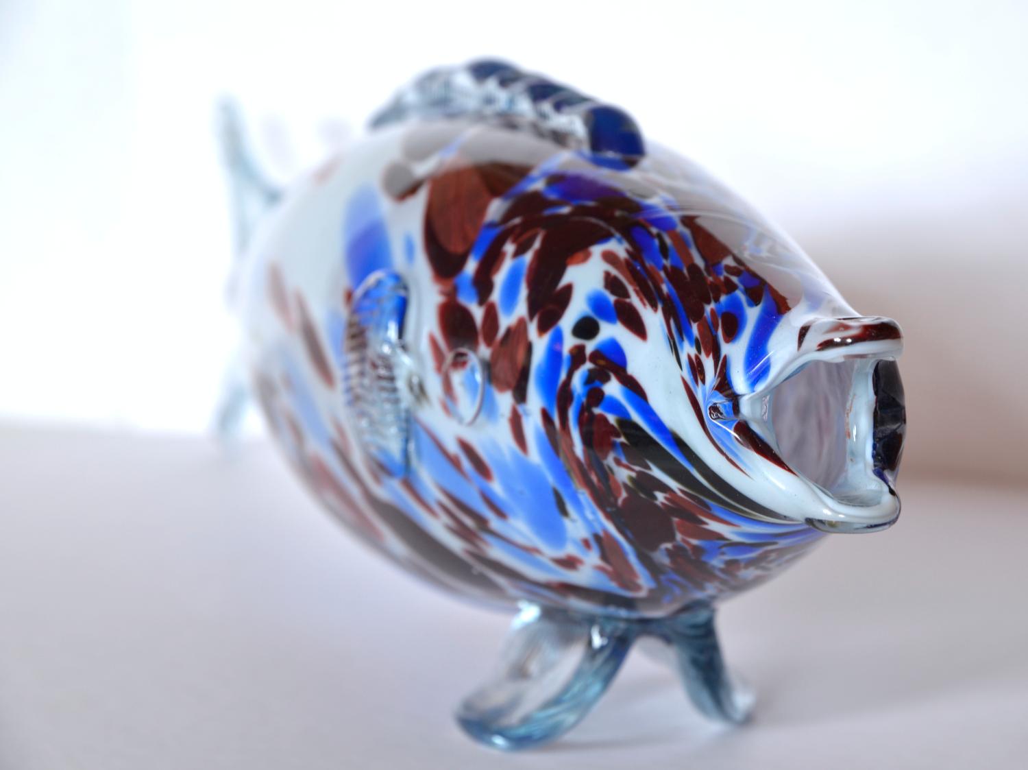 Escultura grande de pez de cristal de Murano de 50 cm de mediados de siglo Italia años sesenta setenta Venecia en venta 3