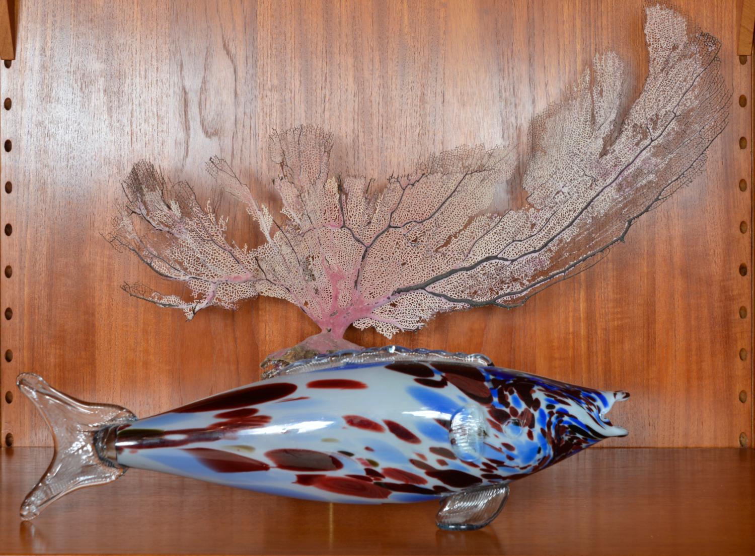 Escultura grande de pez de cristal de Murano de 50 cm de mediados de siglo Italia años sesenta setenta Venecia Hecho a mano en venta