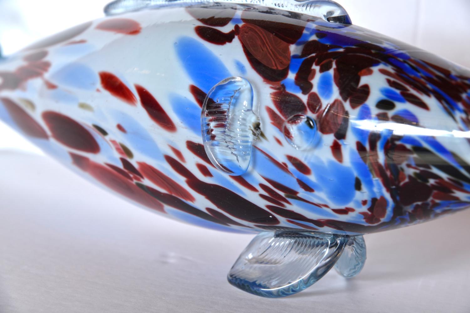 Escultura grande de pez de cristal de Murano de 50 cm de mediados de siglo Italia años sesenta setenta Venecia Vidrio artístico en venta