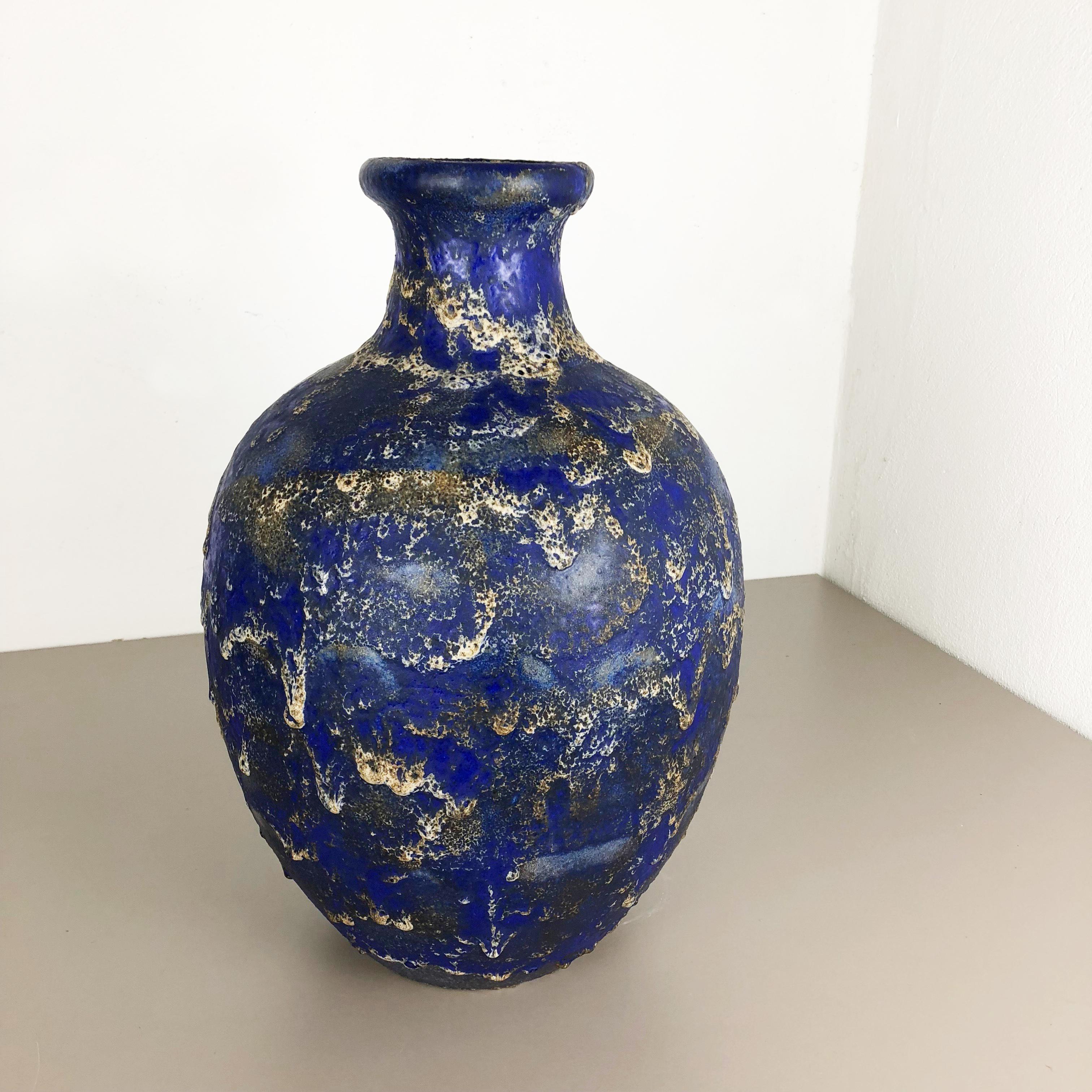 Mid-Century Modern Vase de sol « 837 » en poterie lave grasse multicolore fabriqué par Ruscha, 1970 en vente