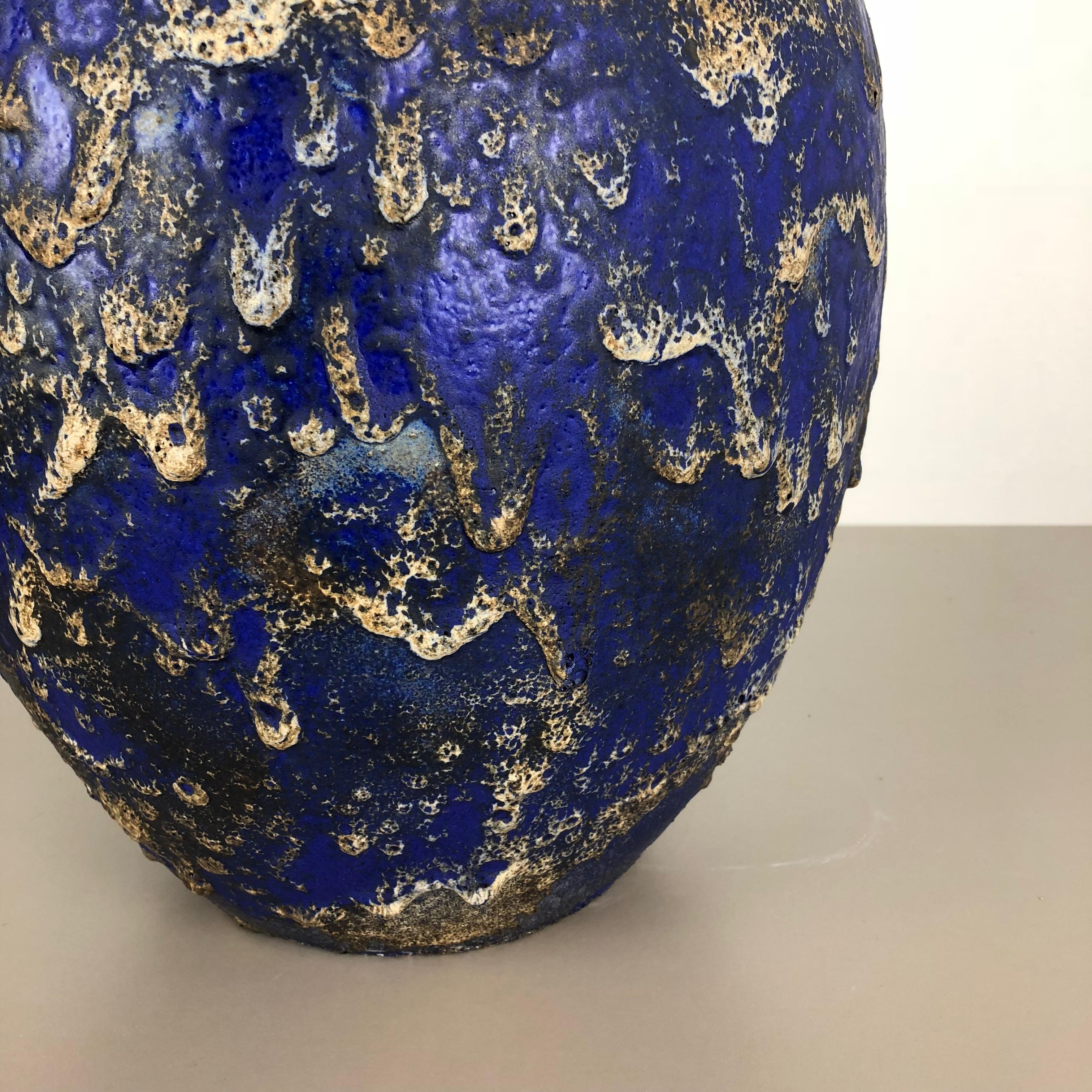 20ième siècle Vase de sol « 837 » en poterie lave grasse multicolore fabriqué par Ruscha, 1970 en vente