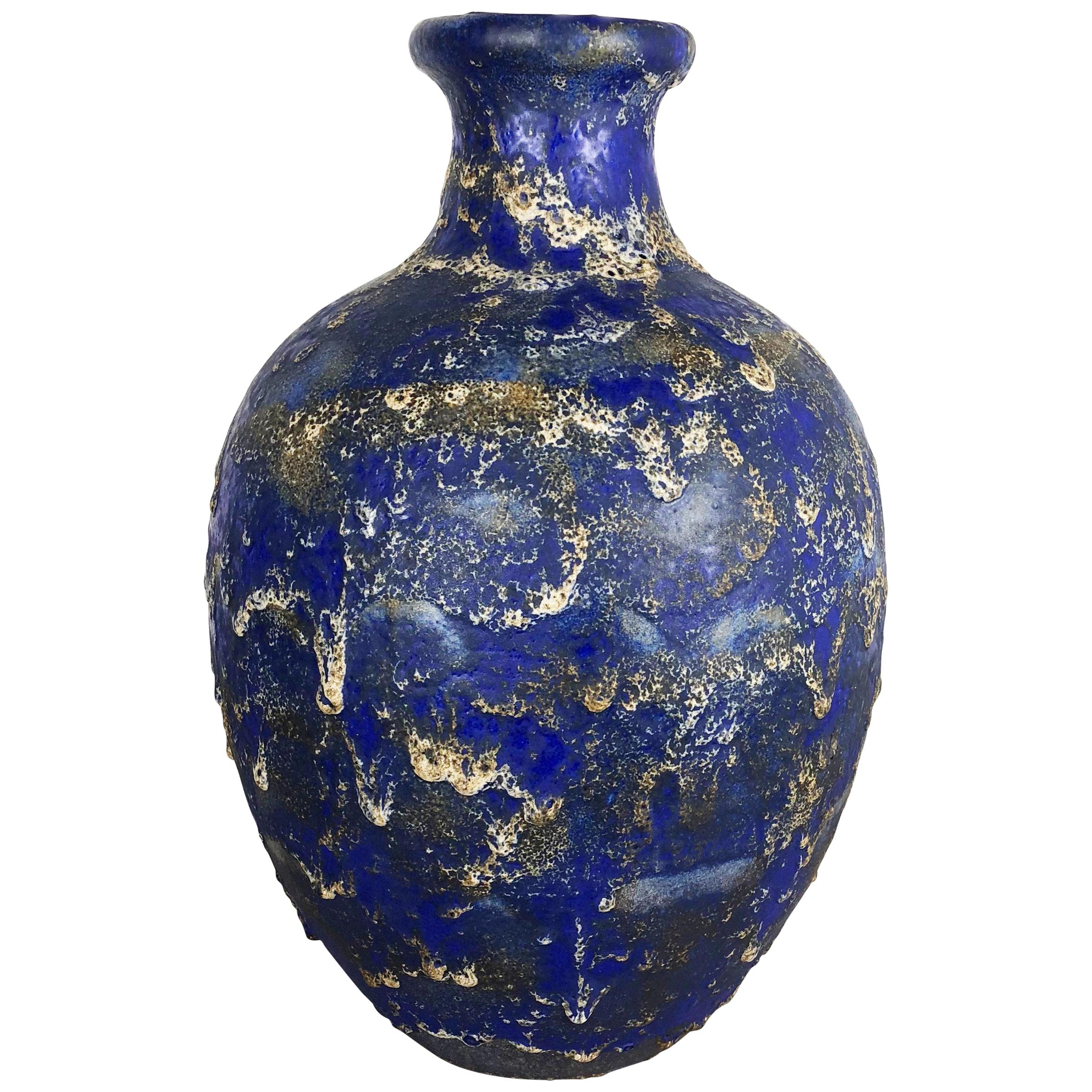 Vase de sol « 837 » en poterie lave grasse multicolore fabriqué par Ruscha, 1970