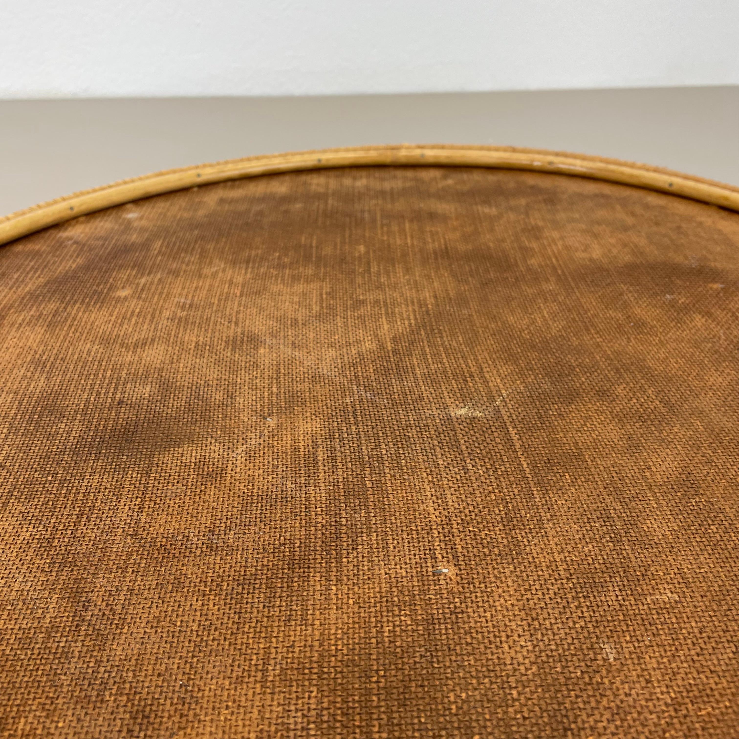 Large 50cm Rattan Rotin tray element in Gabriella Crespi Style, Italy, 1970s For Sale 14
