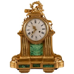 Bronze Mantle Clock with Malachit, Raingo Freres 
1775 –1847
