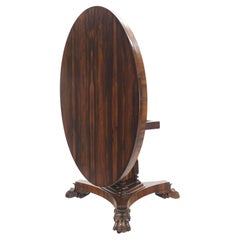 Large 52" Diameter Round Tilt Top Rosewood Empire Dining Breakfast Table MINT!