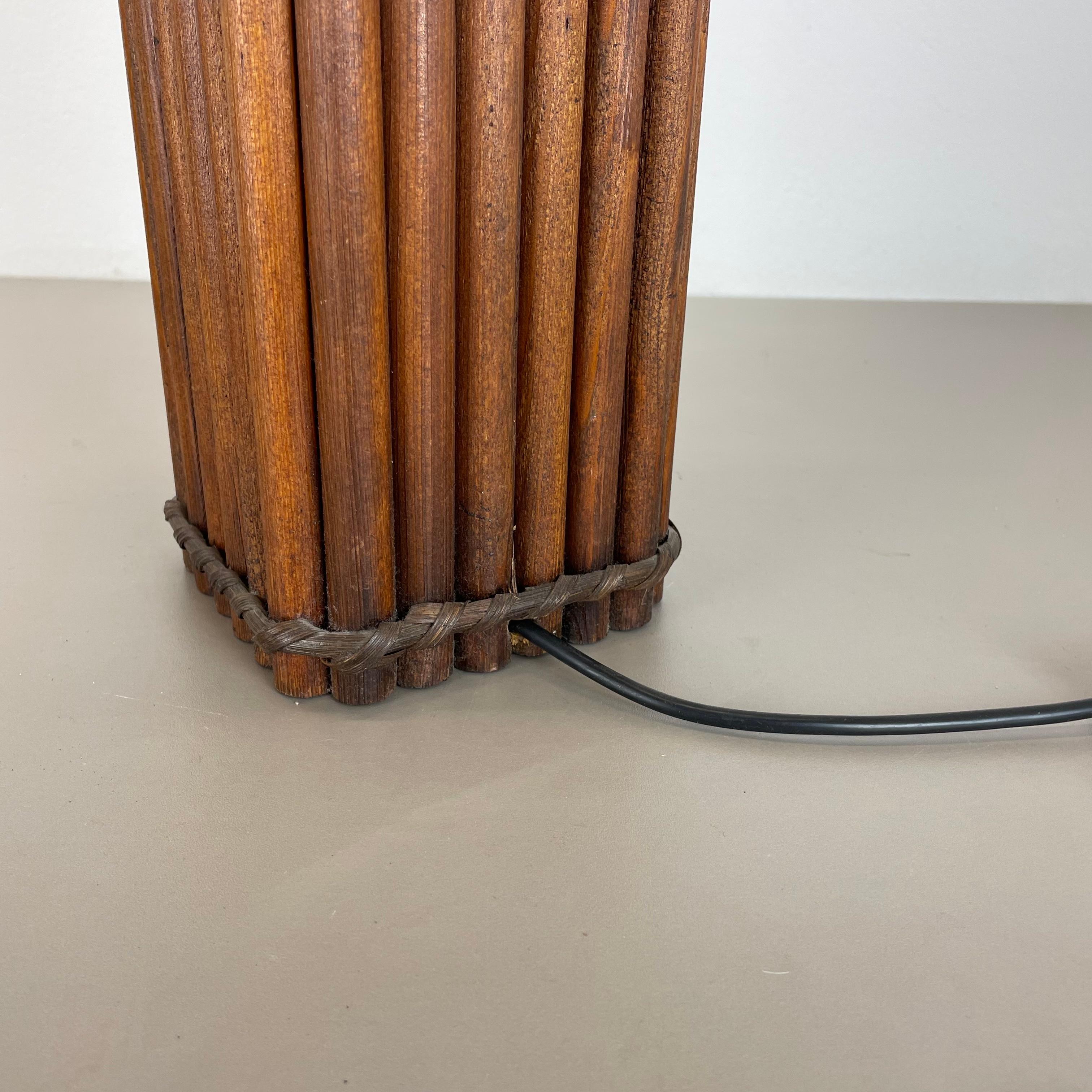 Large 52cm Hollywood Regency Dark Wooden Tiki Style Table Light, Italy 1970s For Sale 8