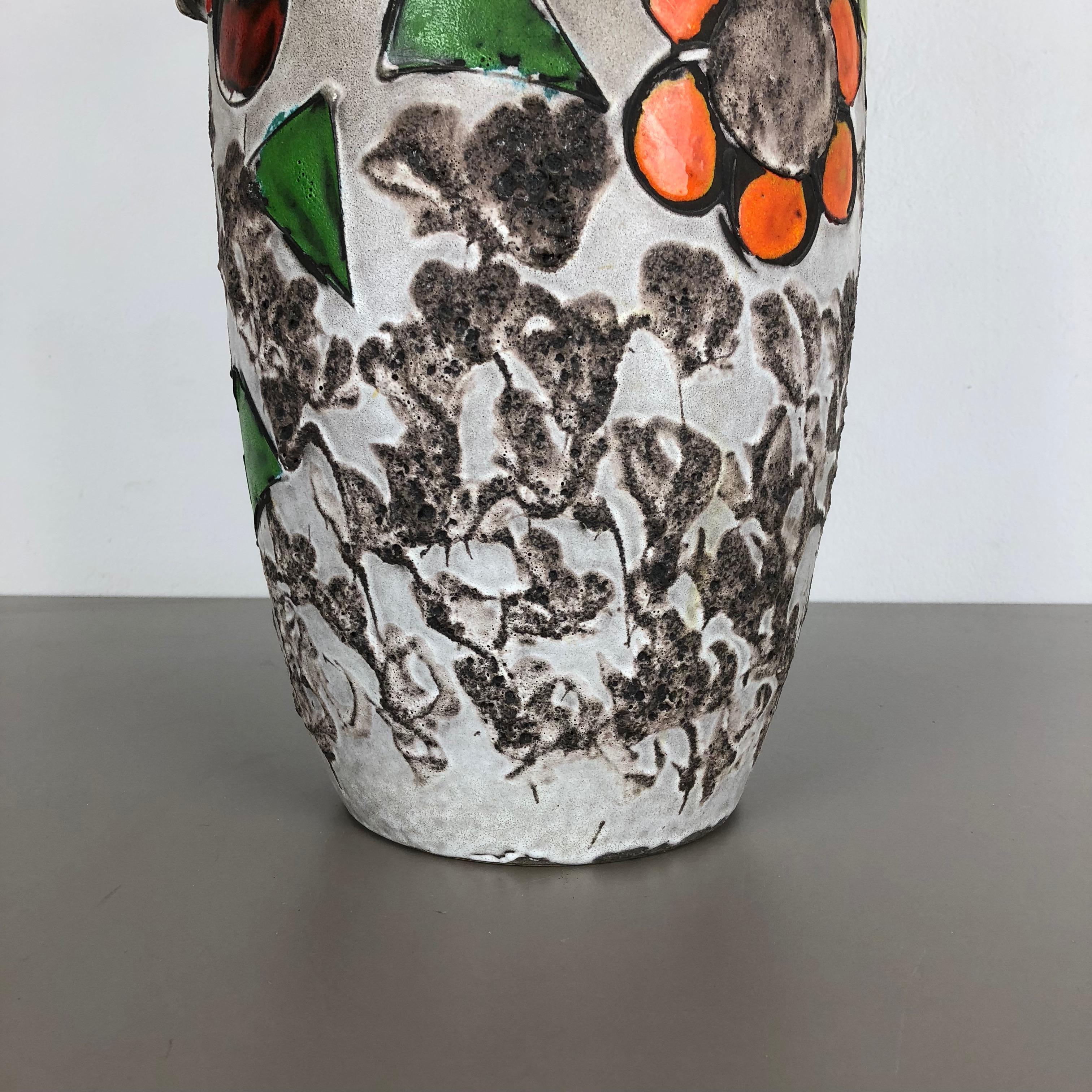German Large Pottery Fat Lava Multicolor 420-54 Vase Made by Scheurich, 1970s