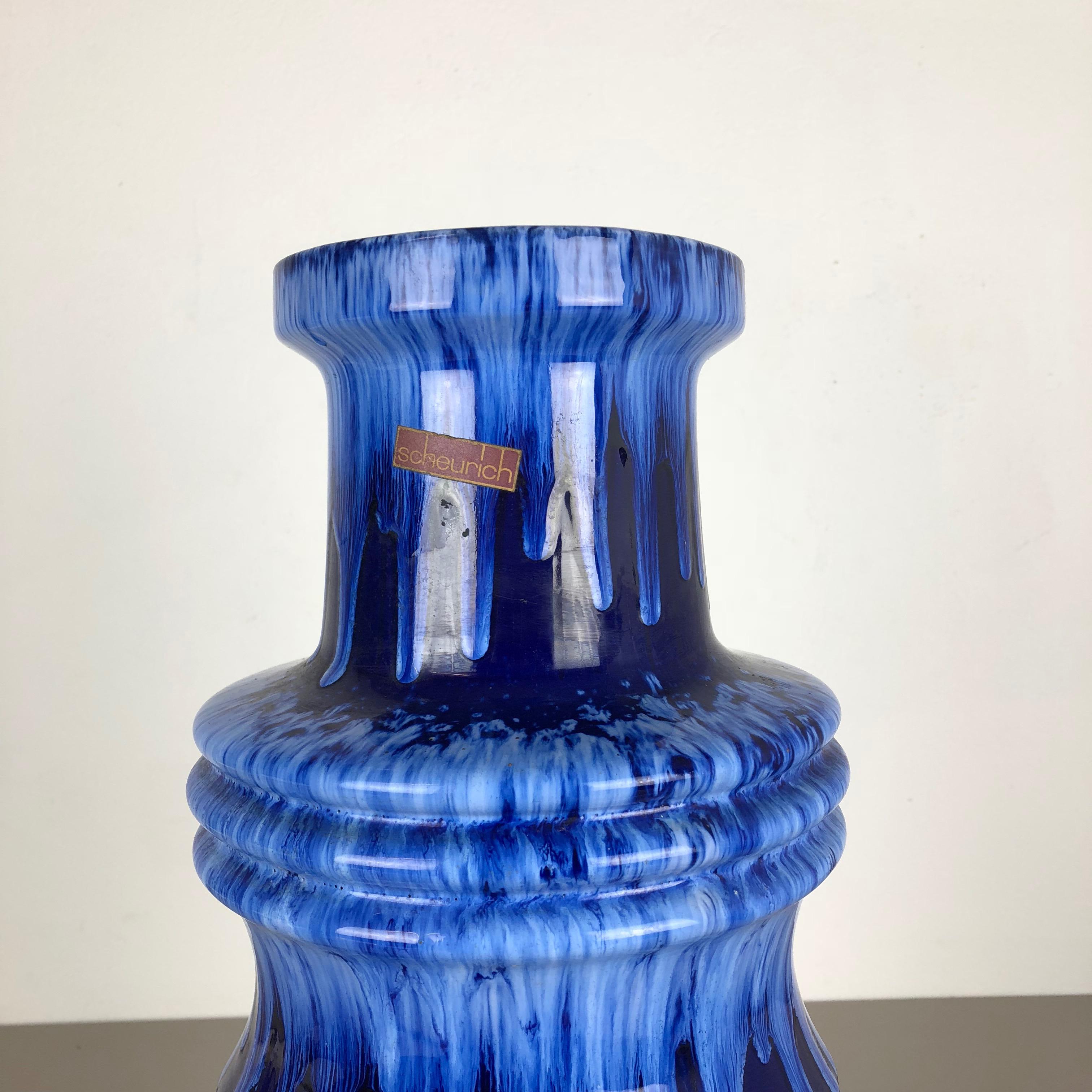 Large Pottery super Fat Lava Multi-Color 266-53 Vase Scheurich WGP, 1970s 1