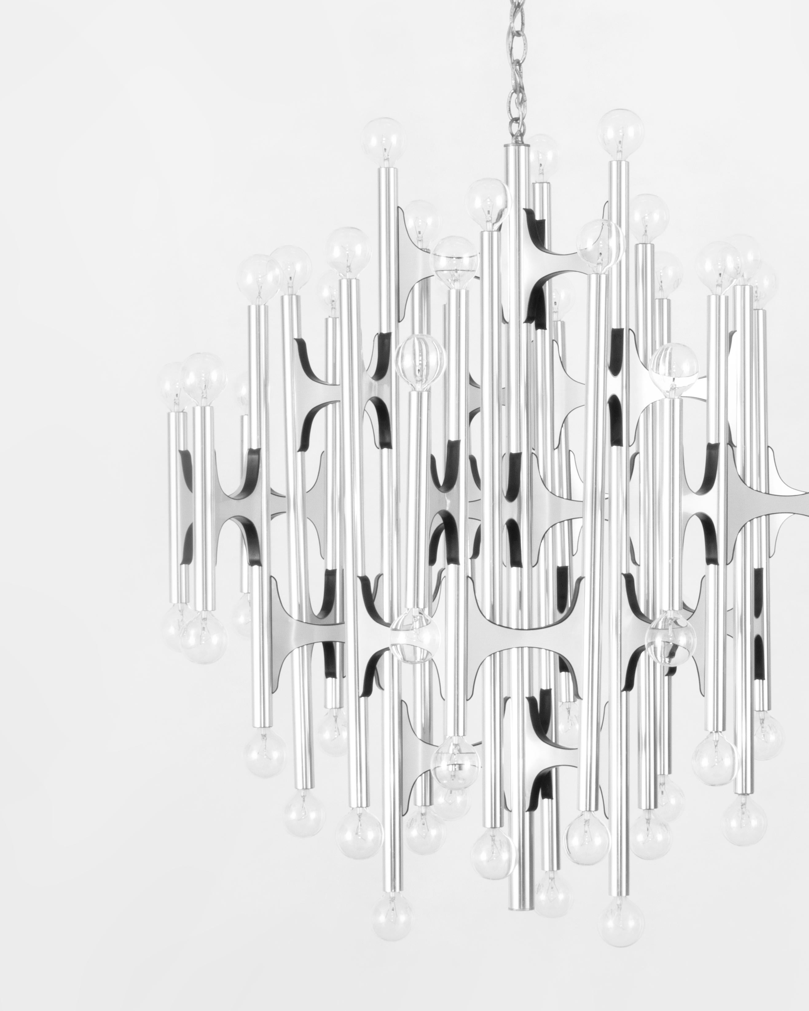 20th Century Large 54-Bulb Lightolier Chandelier by Gaetano Sciolari