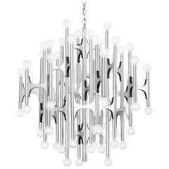 Large 54-Bulb Lightolier Chandelier by Gaetano Sciolari