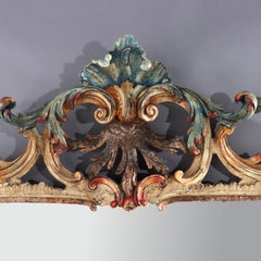 Large 54" French Niccolini Louis XIV Style Polychromed Mirror Signed 20thC