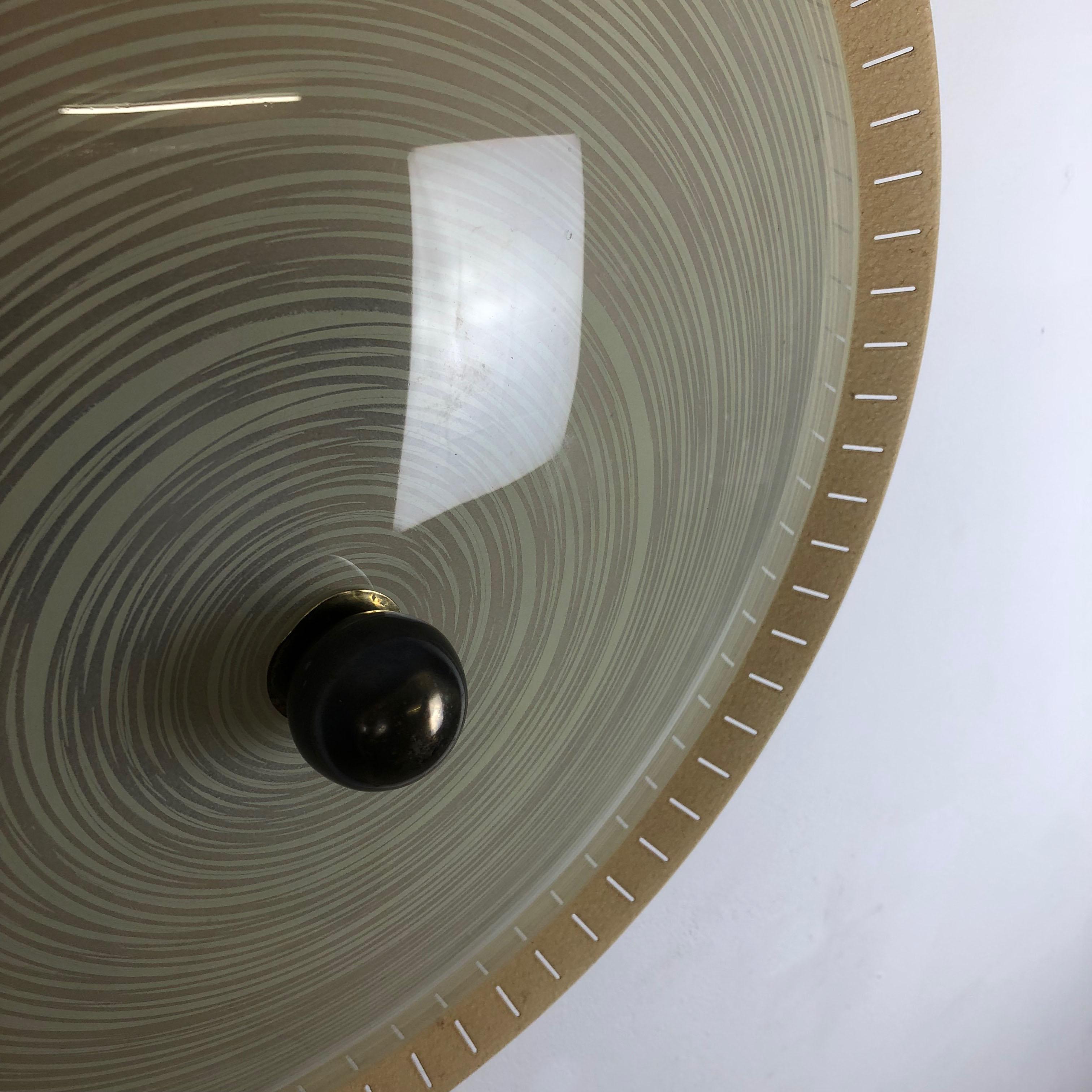 large 55cm Modernist wall light flush mount disc STILNOVO Style, Italy 1950s For Sale 3