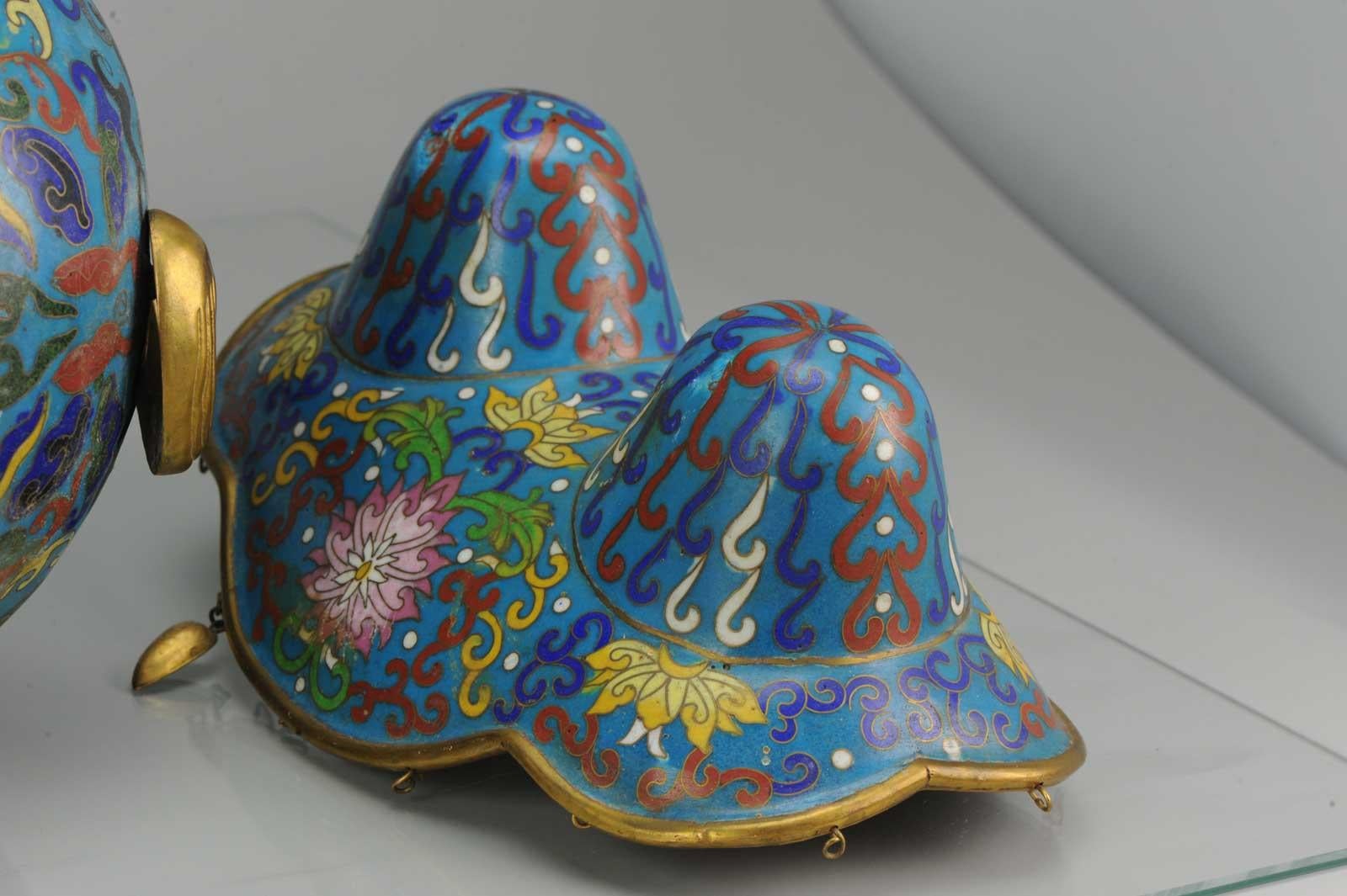 Große chinesische Cloisonné-Bronze- oder Kupferkamelie aus dem 20. Jahrhundert 7