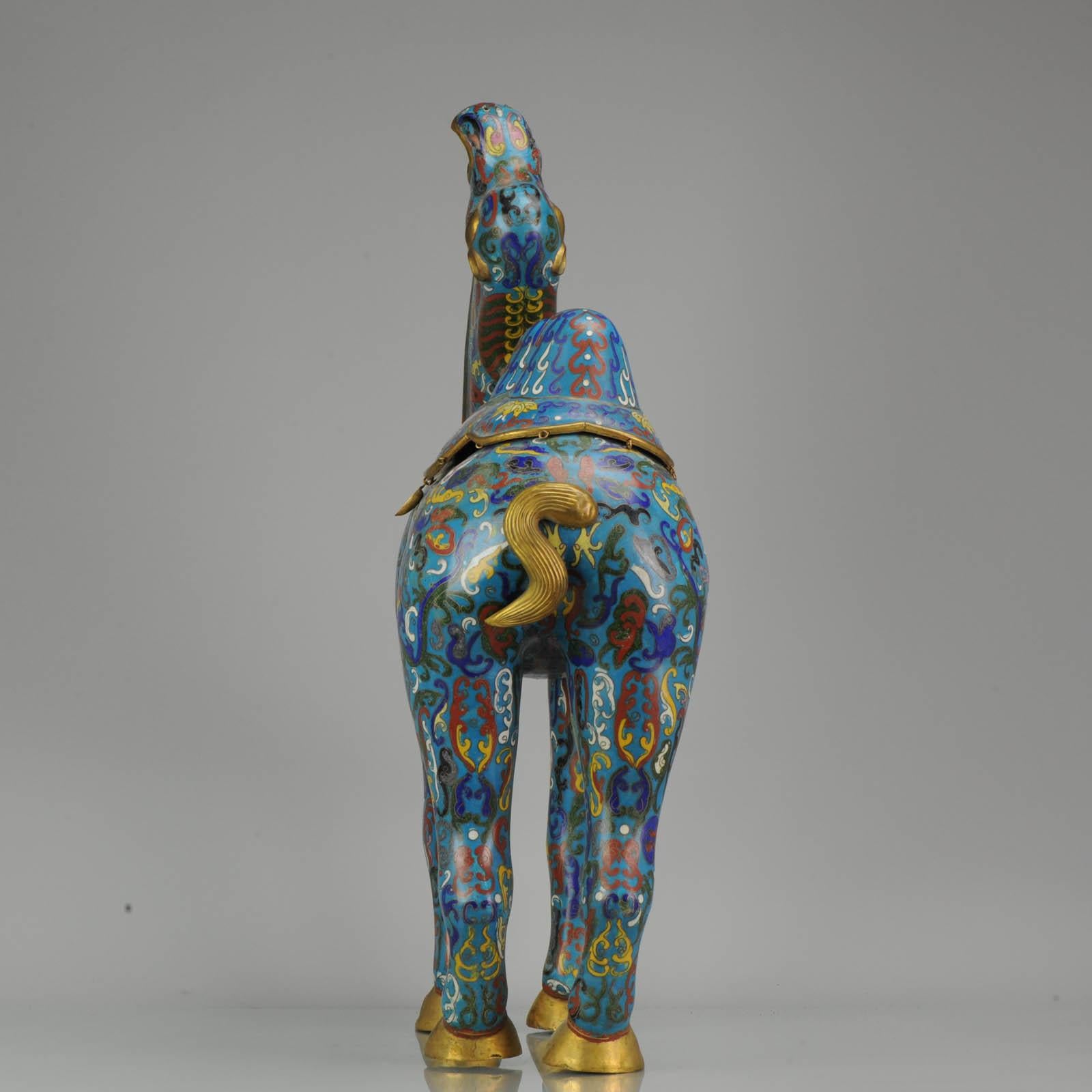Große chinesische Cloisonné-Bronze- oder Kupferkamelie aus dem 20. Jahrhundert 3