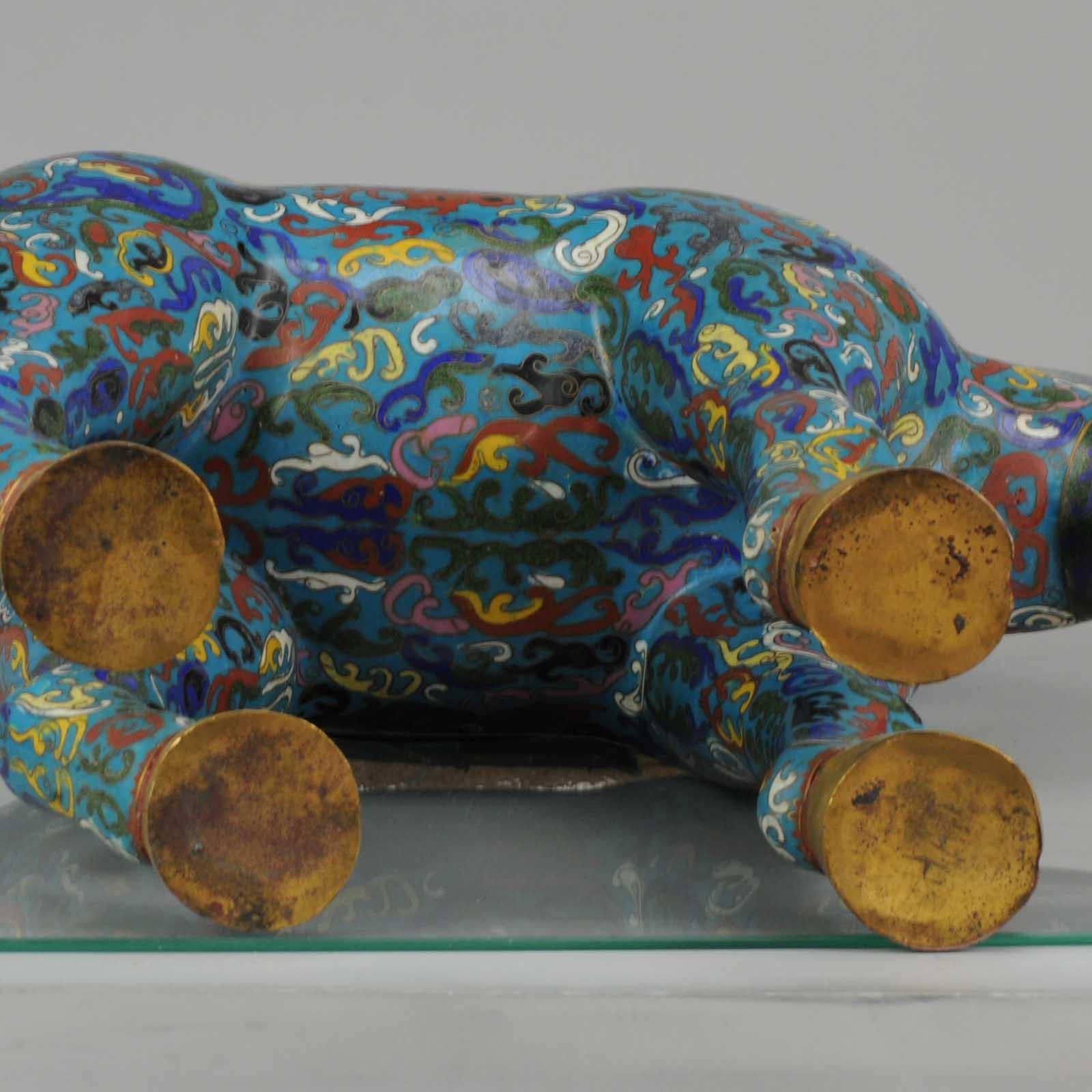 Große chinesische Cloisonné-Bronze- oder Kupferkamelie aus dem 20. Jahrhundert 5