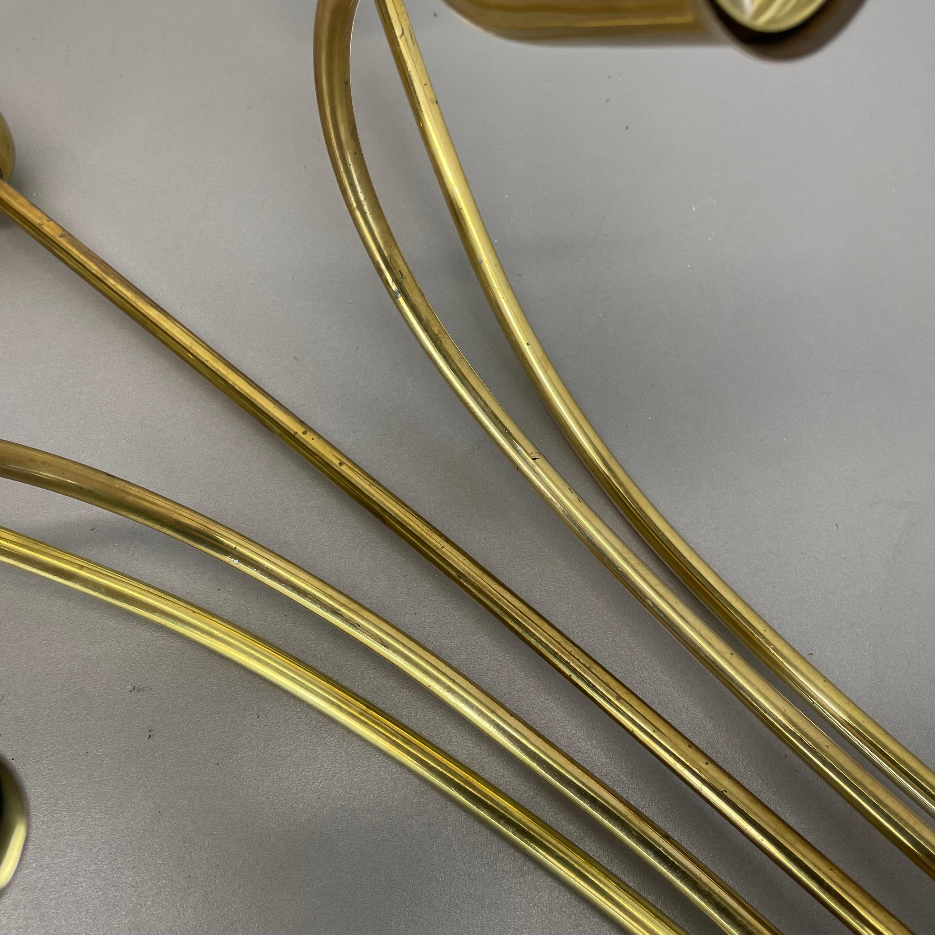 Large 59cm Brass Italian Stilnovo Style Theatre Wall Ceiling Light, Italy 1950s For Sale 14