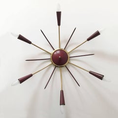 Large Six-Armed Sputnik Ceiling Lamp, Wall Light, 1950s
