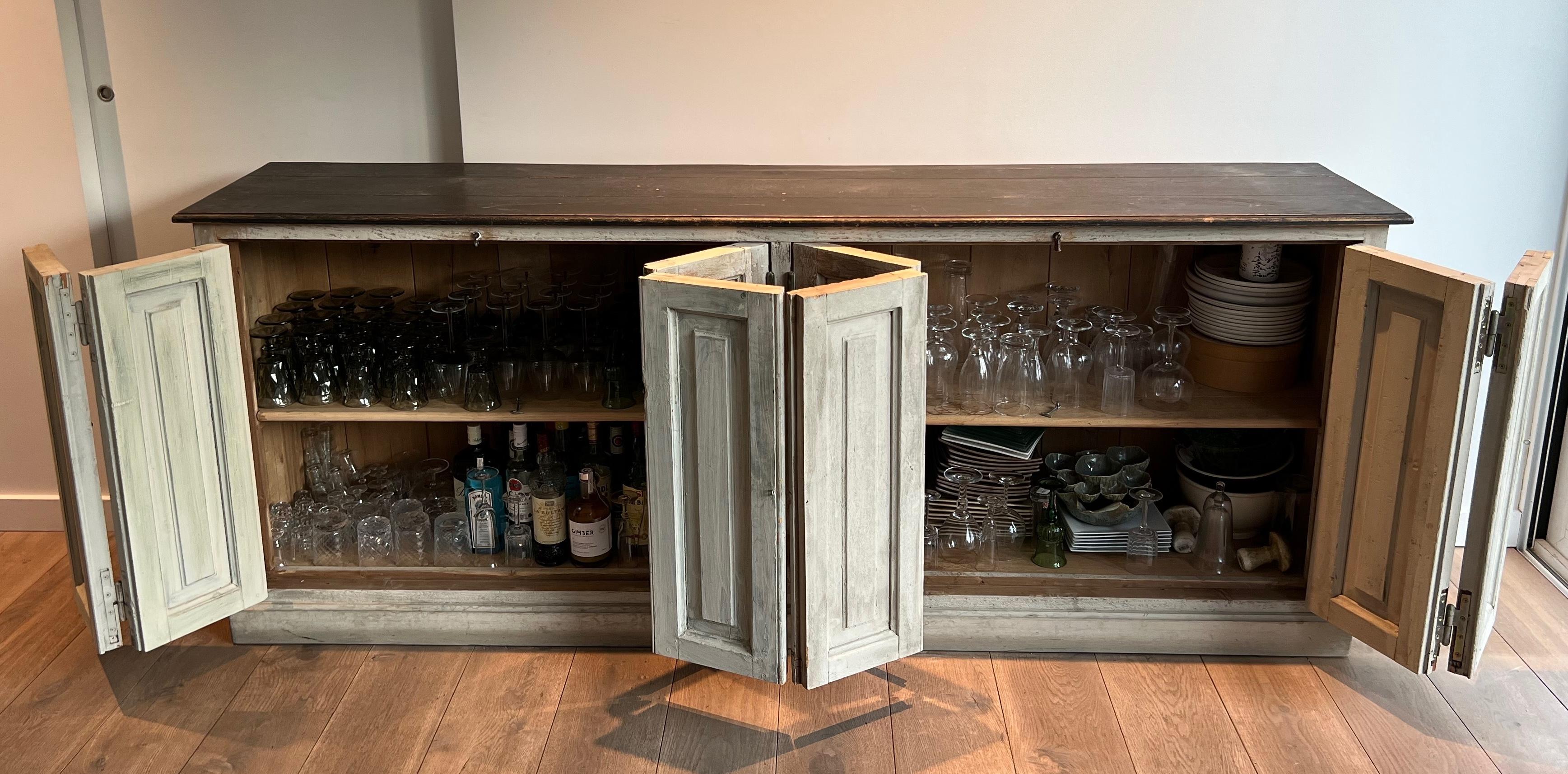 Other Large 6 doors patinated cupboard. French work For Sale