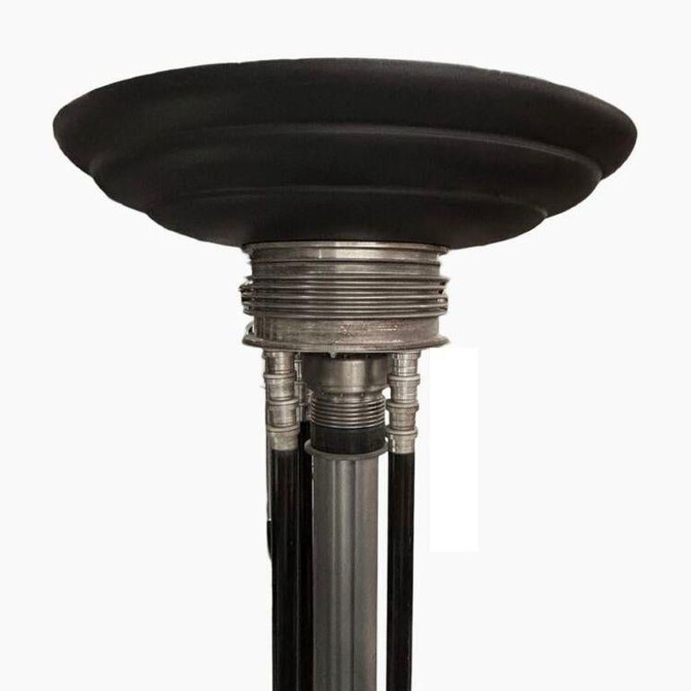 Late 20th Century Large 6-Foot Art Deco Revival Machine Age Torchiere Floor Lamp, 2 Available For Sale
