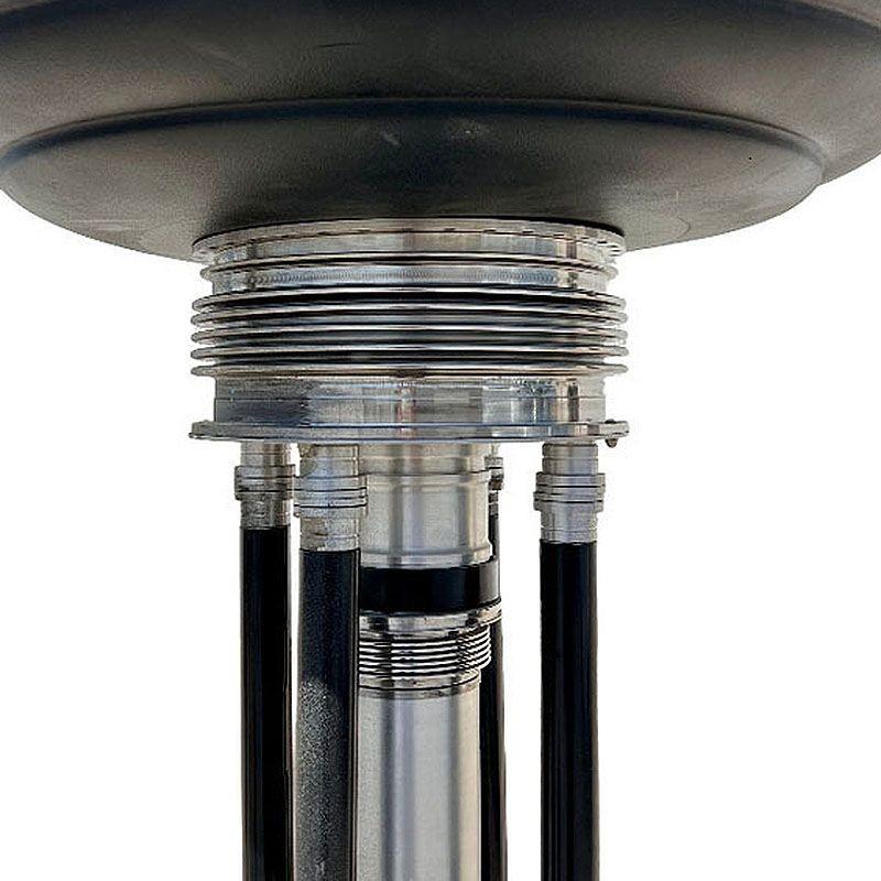 Steel Large 6-Foot Art Deco Revival Machine Age Torchiere Floor Lamp, 2 Available For Sale