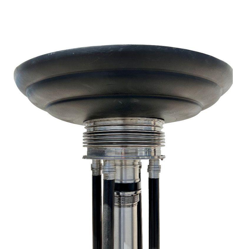 Américain Grand lampadaire torchère Art Déco Revival Machine Age de 6 pieds en vente