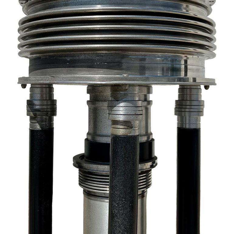 Grand lampadaire torchère Art Déco Revival Machine Age de 6 pieds Excellent état - En vente à Van Nuys, CA
