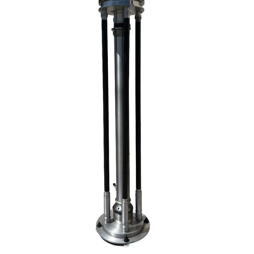 Fin du 20e siècle Grand lampadaire torchère Art Déco Revival Machine Age de 6 pieds en vente