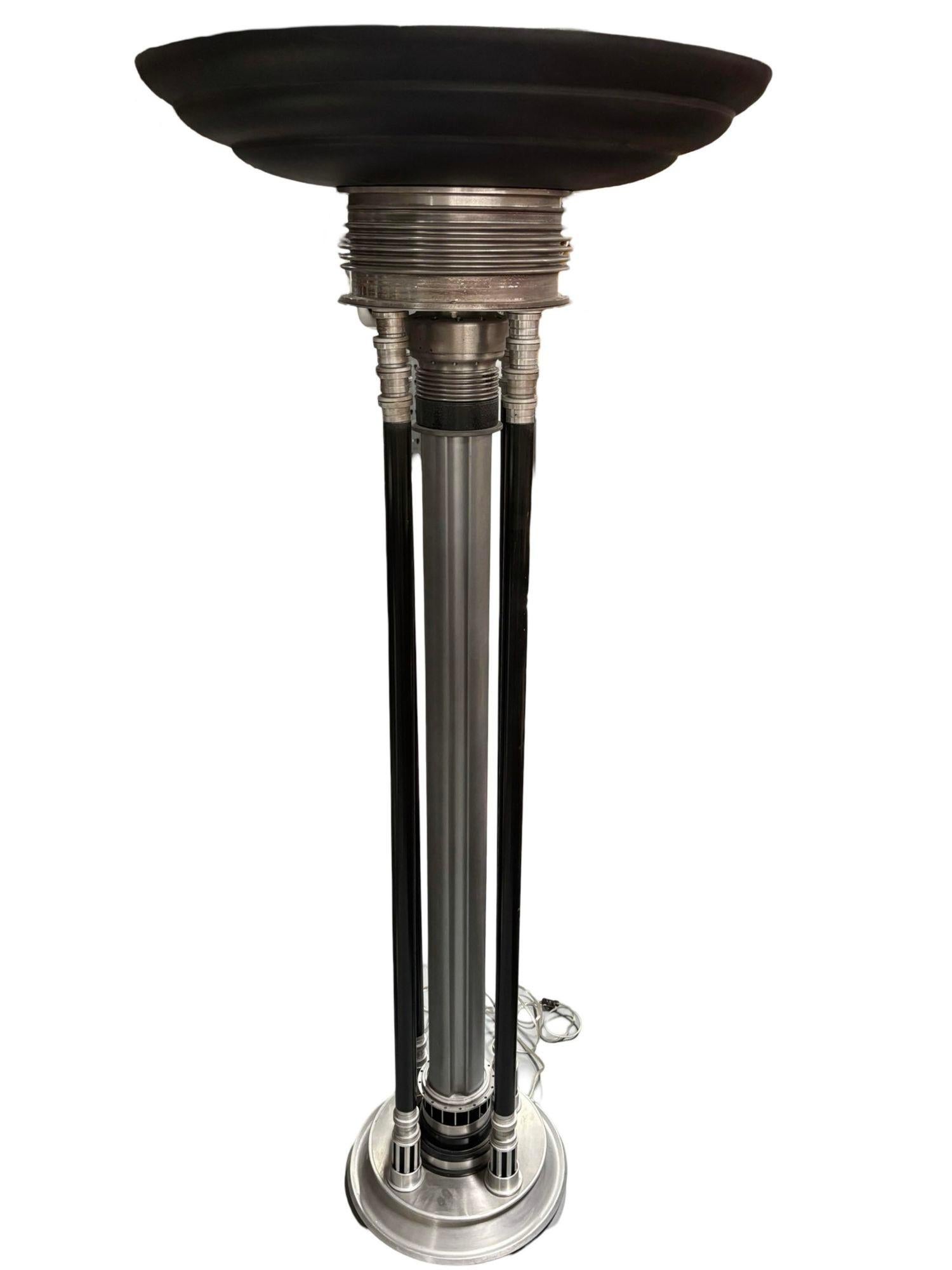 Grand lampadaire torchère Art Déco Revival Machine Age de 6 pieds en vente 3