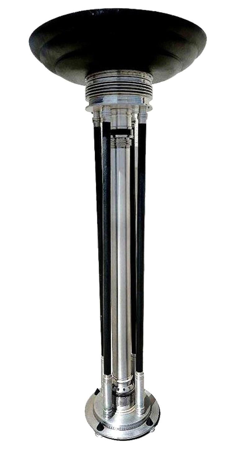 Große 6' Fuß Art Deco Revival Machine Age Torchiere Stehleuchte