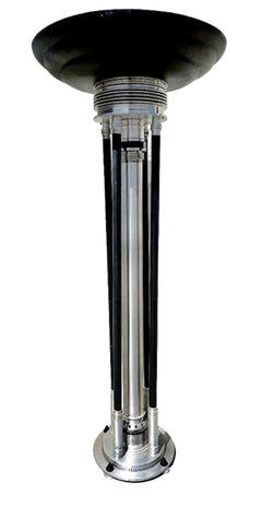 Large 6' Foot Art Deco Revival Machine Age Torchiere Floor Lamp