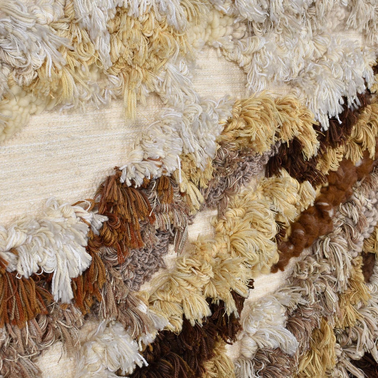 Large 6-Foot Robert L. Kidd Wool Fiber Hanging Framed Wall Art 1970's 4