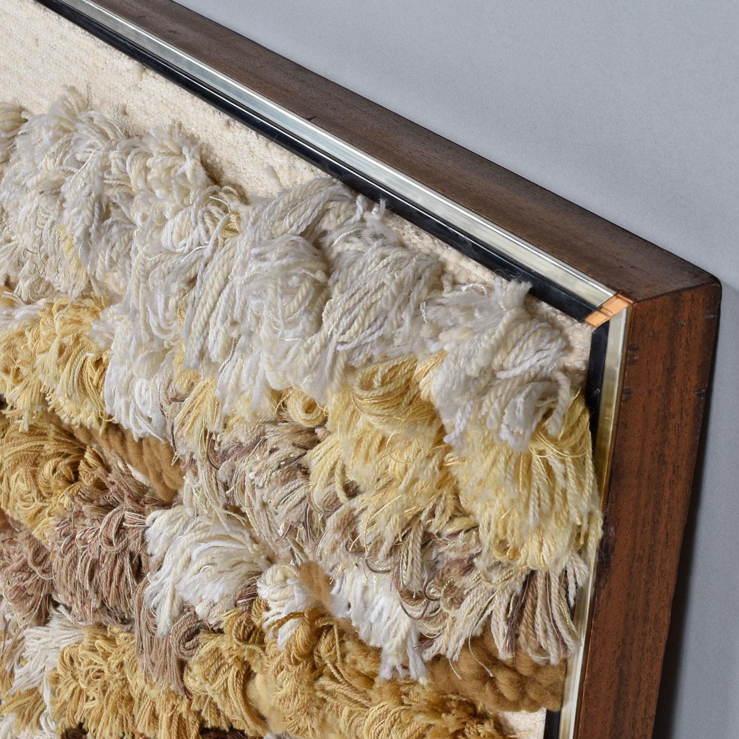 Textile Large 6-Foot Robert L. Kidd Wool Fiber Hanging Framed Wall Art 1970's