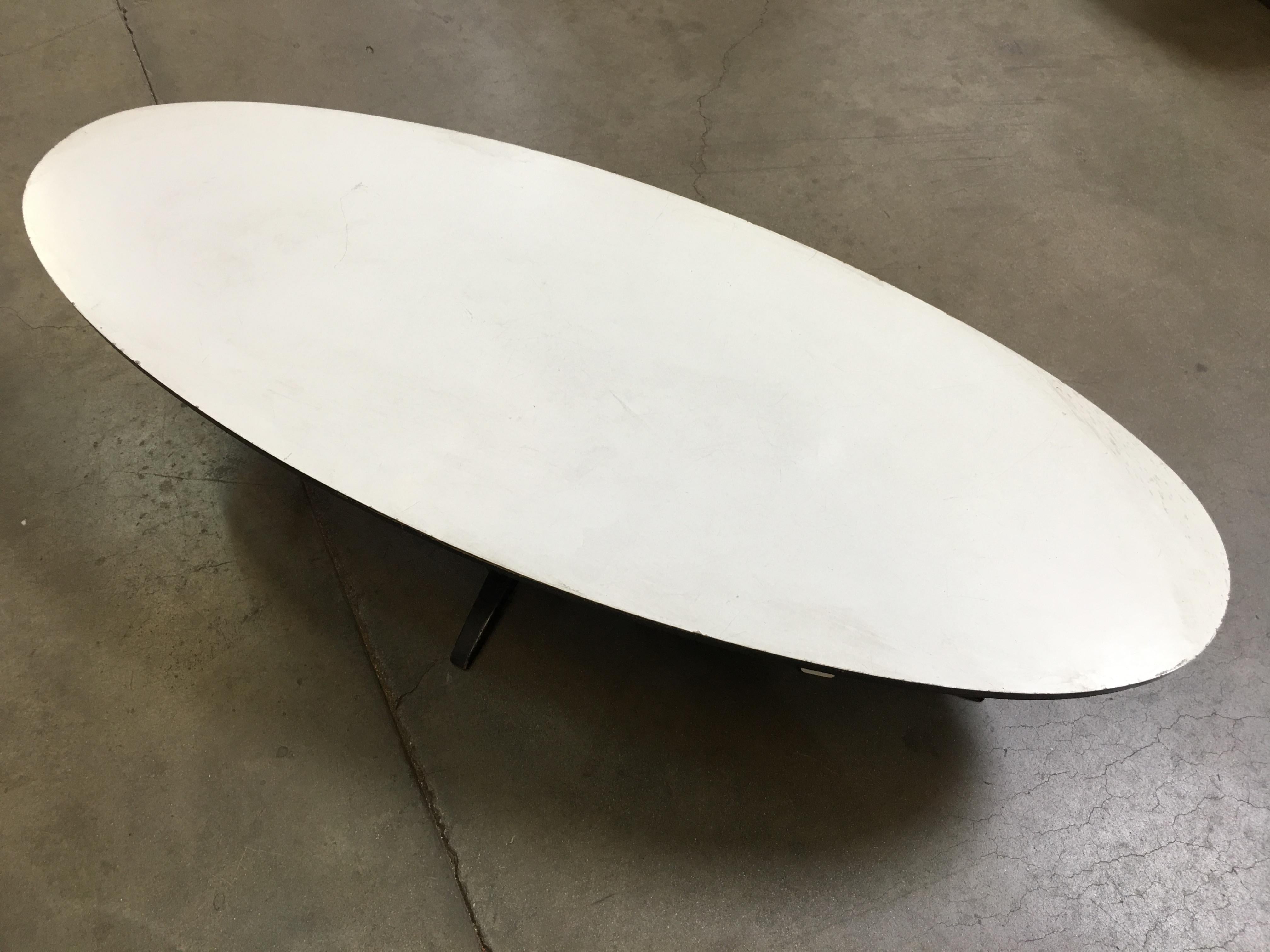 Large John Keal Inspired Surfboard Coffee Table with Formica Top In Excellent Condition For Sale In Van Nuys, CA