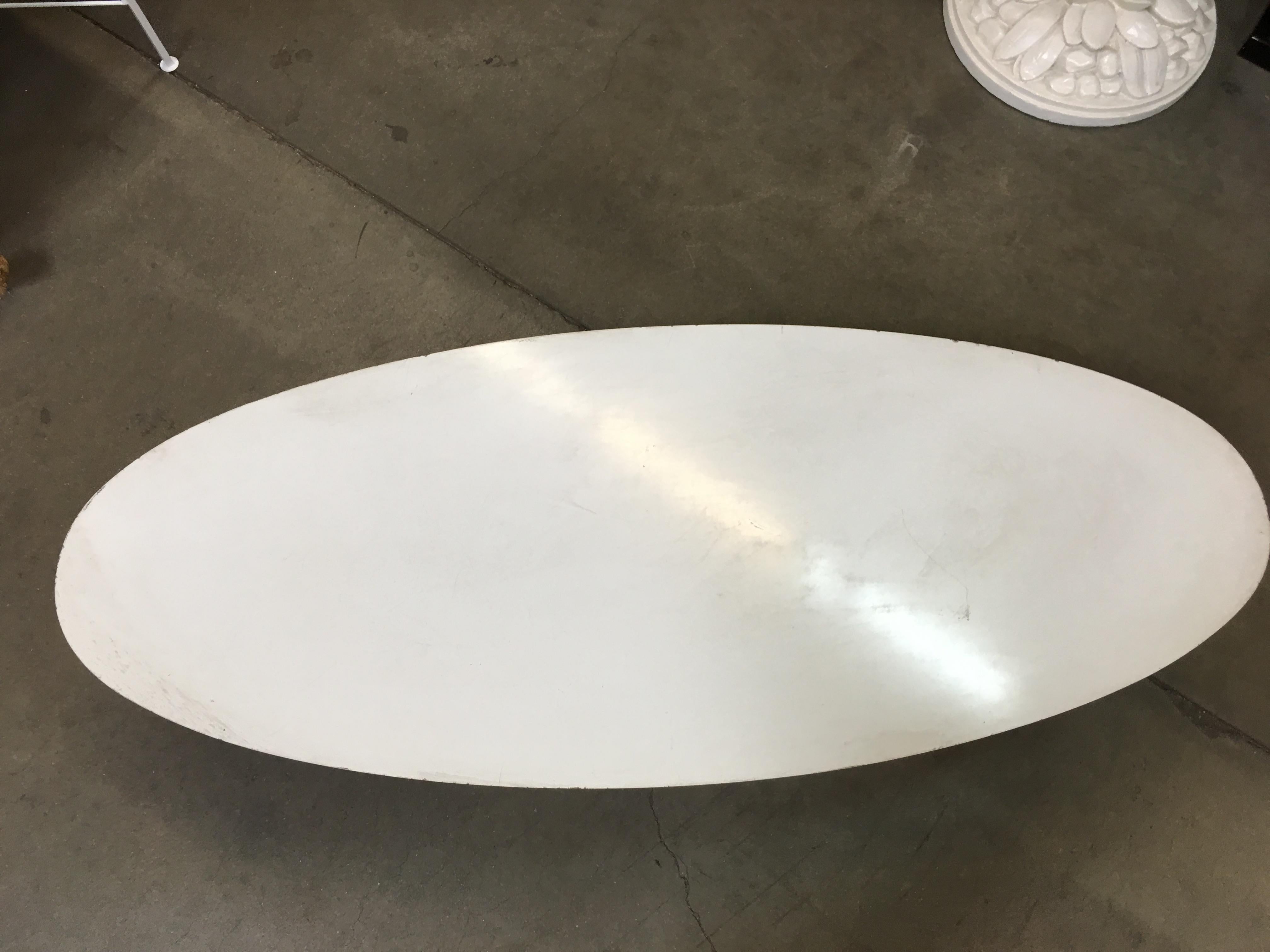 Wood Large John Keal Inspired Surfboard Coffee Table with Formica Top For Sale