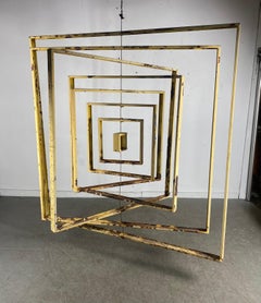 Large Modernist Abstract Kinetic Metal Hanging Sculpture