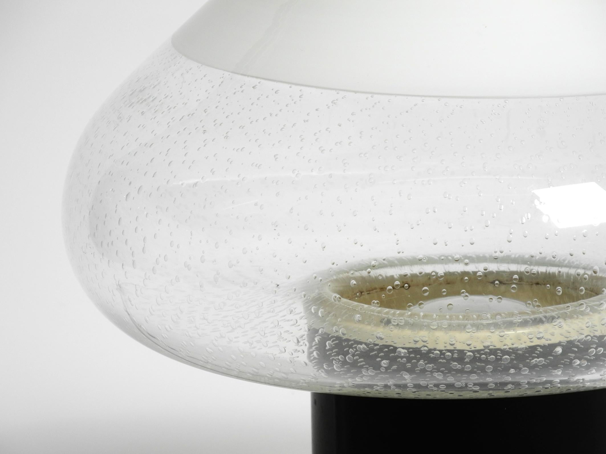Gran lámpara de sobremesa italiana de dos piezas de cristal de Murano de los años 60, de Roberto Pamio para Leucos en venta 6