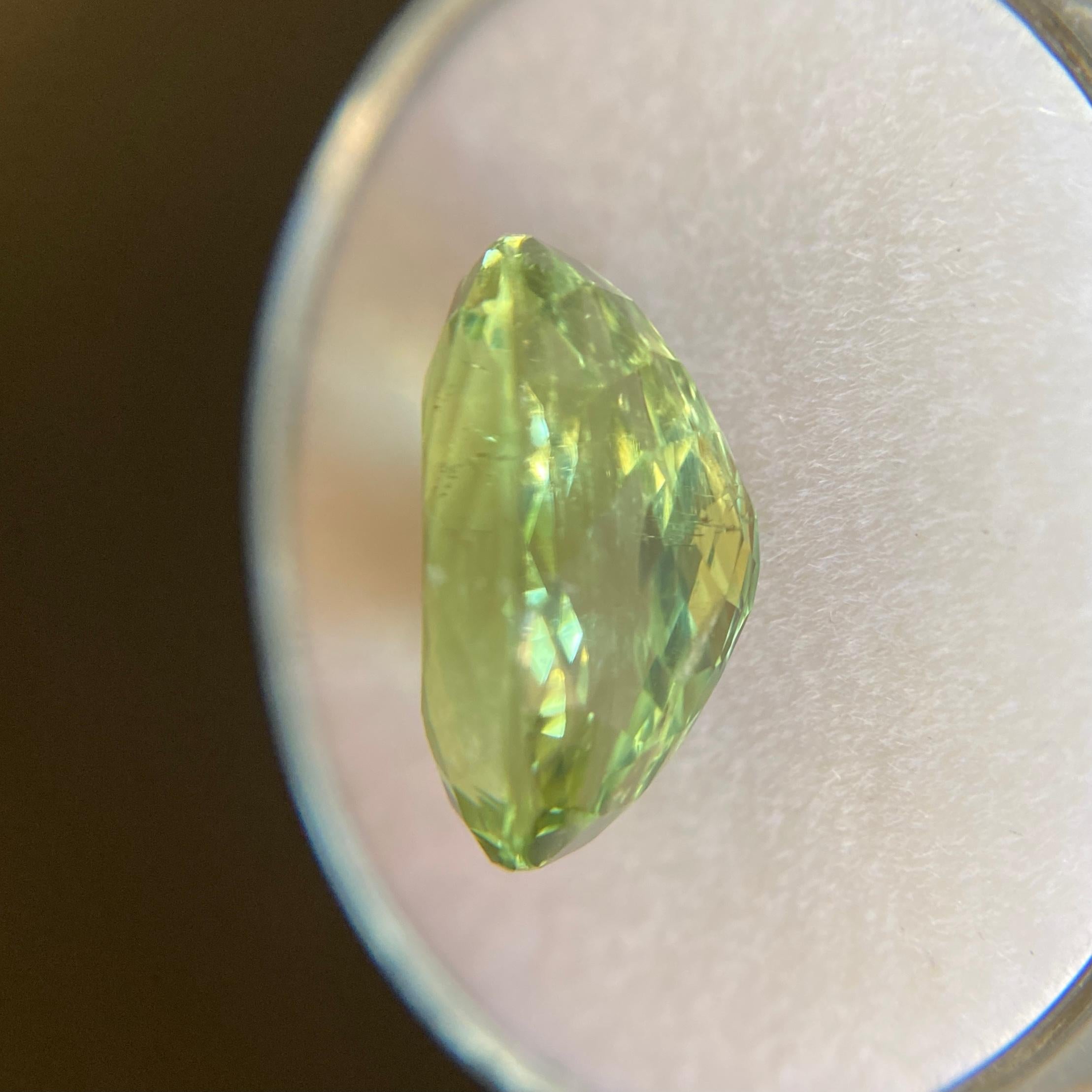 Large Natural Vivid Green Tourmaline Gemstone.

6.35 carat stone with a beautiful vivid green colour and good clarity. Natural Inclusions visible as shown in photos but no breaks or cracks.

Also has an excellent oval cut with good proportions and