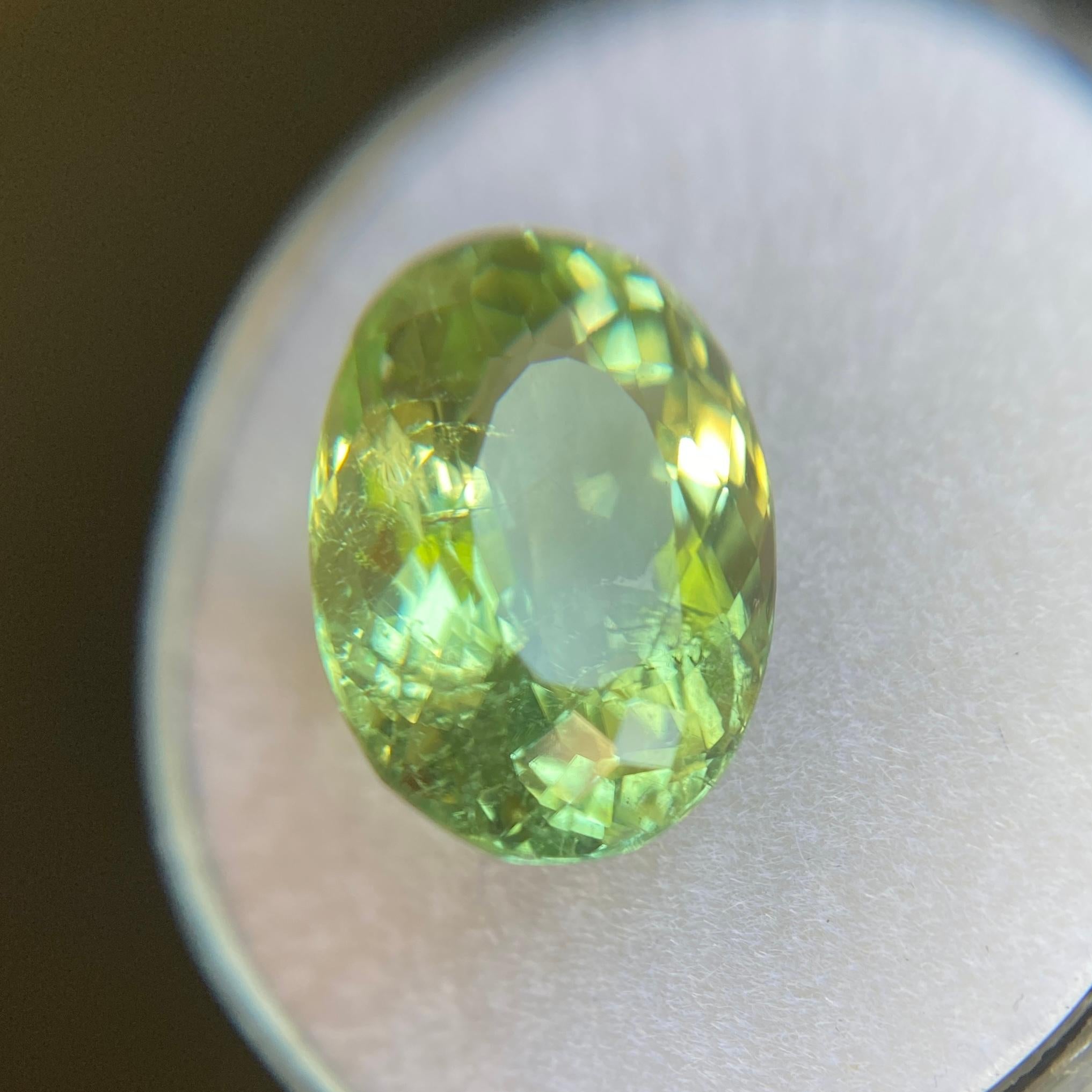 Large 6.35ct VIVID Green Tourmaline Oval Cut Loose Gemstone 1