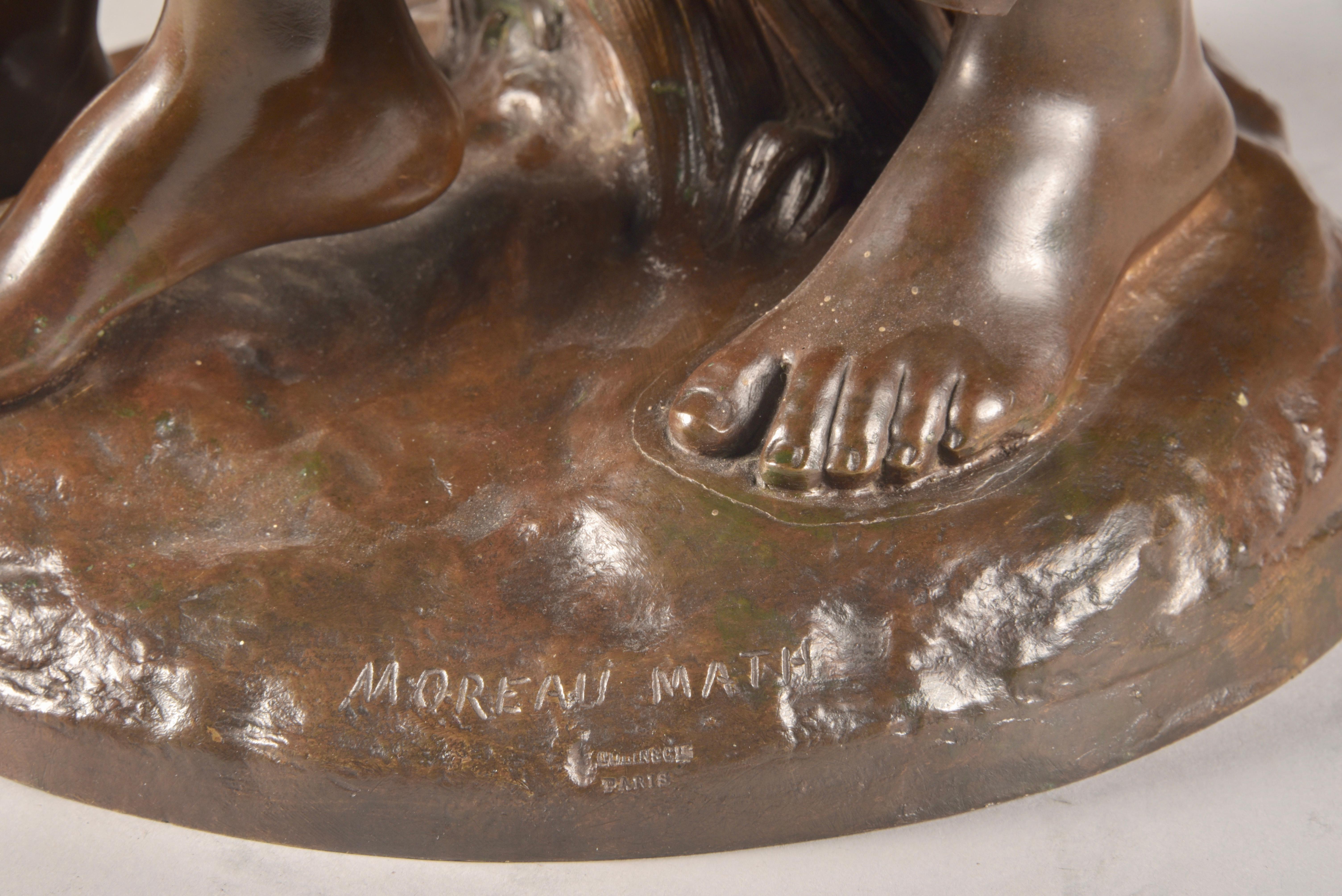 Large Rare French Bronze Sculpture, Mathurin Moreau & E. Collin, 1860 For Sale 12